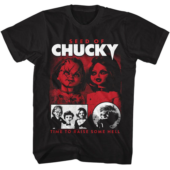 Chucky-Chucky Seed Of-Black Adult S/S T-Shirt - Black