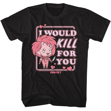 Chucky-Chucky Kill For You-Black Adult S/S T-Shirt - Black