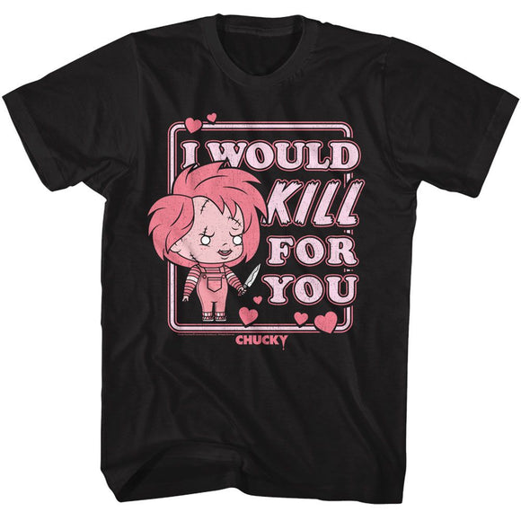 Chucky-Chucky Kill For You-Black Adult S/S T-Shirt - Black