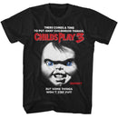 Chucky-Chucky Childs Play 3 Poster-Black Adult S/S T-Shirt - Black