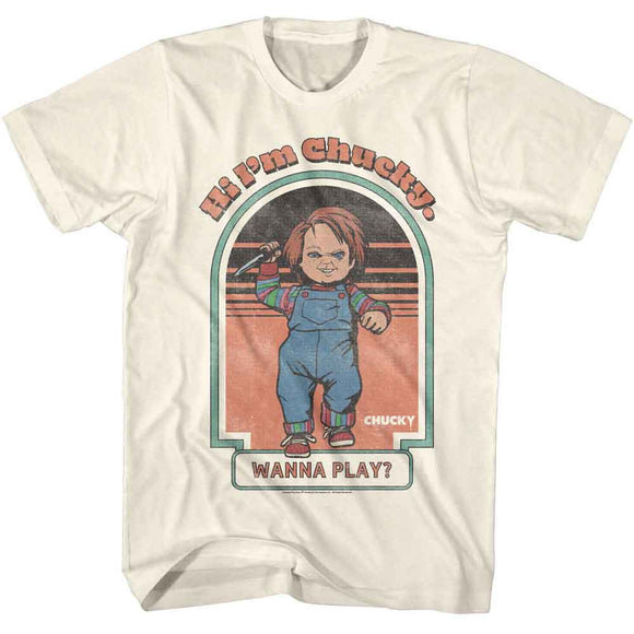 Chucky-Chucky Wanna Play-Natural Adult S/S T-Shirt - Natural