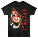 Chucky-Chucky Cant Think Of A Thing-Black Adult S/S T-Shirt - Black