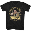 Cheers-Cheers Drinking Is The Norm-Black Adult S/S T-Shirt - Black