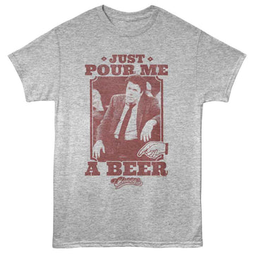 Cheers-Cheers Pour Me A Beer-Gray Heather Adult S/S T-Shirt-5XL - Gray Heather