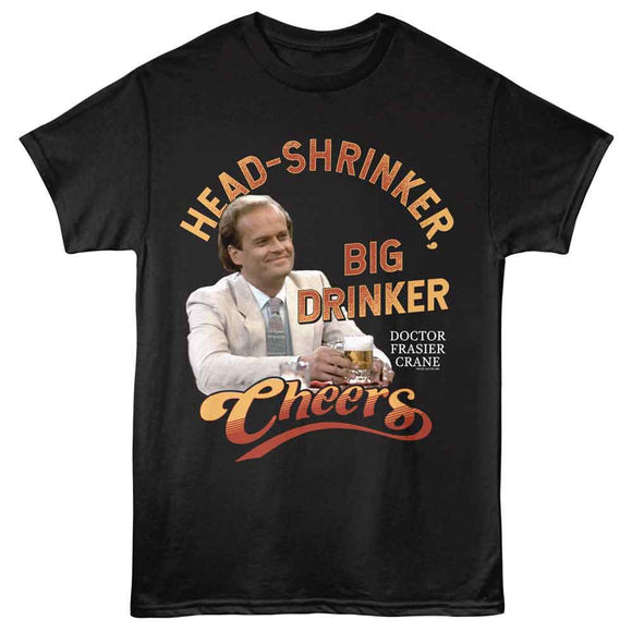 Cheers-Cheers Head Shrinker-Black Adult S/S T-Shirt - Black