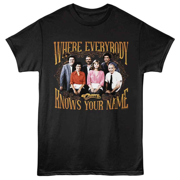 Cheers-Cheers Everybody Knows Your Name-Black Adult S/S T-Shirt - Black