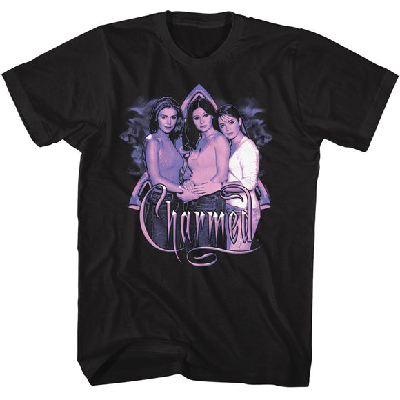 Charmed-Charmed Purple Sisters Photo-Black Adult S/S T-Shirt - Black