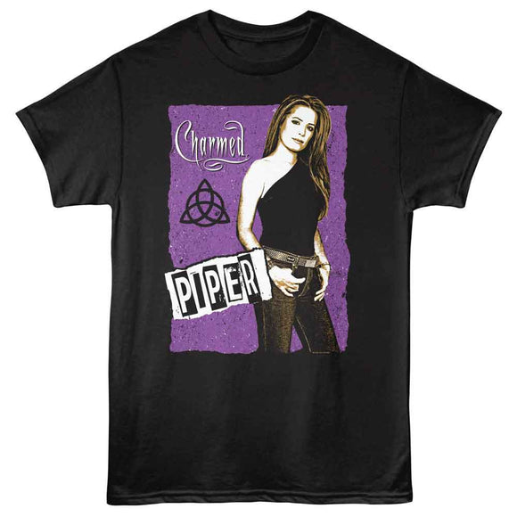 Charmed-Charmed Piper Contrast-Black Adult S/S T-Shirt - Black