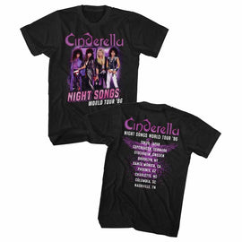 Cinderella-Night Songs Tour-Black Adult S/S T-Shirt ***F&B*** - Black