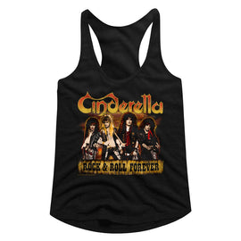 Cinderella-Dudes Forever-Black Ladies Slimfit Racerback-S - Black