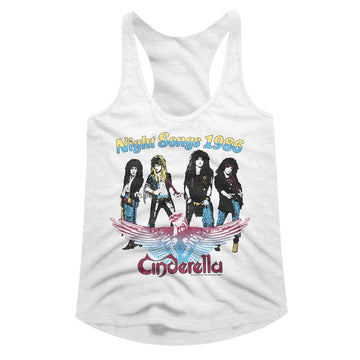 Cinderella-Cinderella Night Songs 1986-White Ladies Slimfit Racerback-S - White