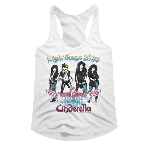 Cinderella-Cinderella Night Songs 1986-White Ladies Slimfit Racerback-S - White