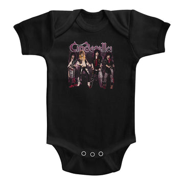 Cinderella-Band Stands-Black Infant S/S Bodysuit-12M - Black
