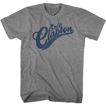 Eric Clapton-Clapton And Swoosh-Graphite Heather Adult S/S T-Shirt - Graphite Heather