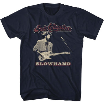 Eric Clapton-Slowhand-Navy Adult S/S T-Shirt - Navy
