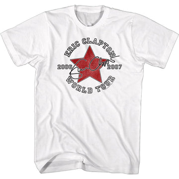 Eric Clapton-World Tour-White Adult S/S T-Shirt - White