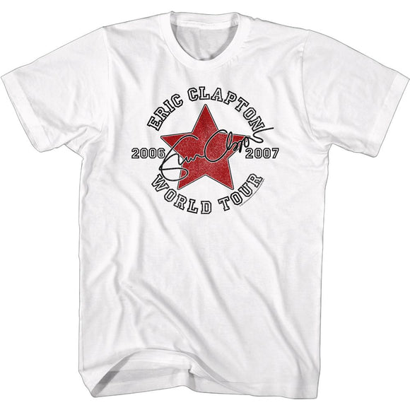Eric Clapton-World Tour-White Adult S/S T-Shirt - White