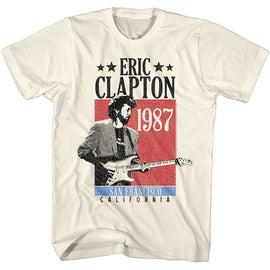 Eric Clapton-San Francisco 1987-Natural Adult S/S T-Shirt - Natural