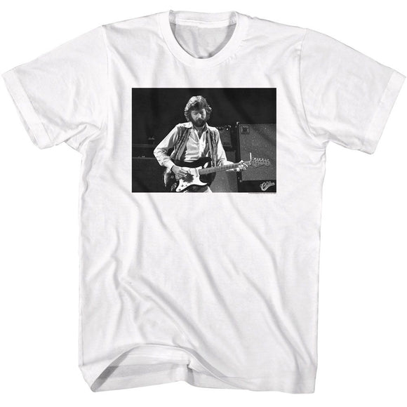 Eric Clapton-Eric Clapton Bw Guitar-White Adult S/S T-Shirt - White