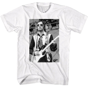 Eric Clapton-Eric Clapton Bw Sunglasses-White Adult S/S T-Shirt - White