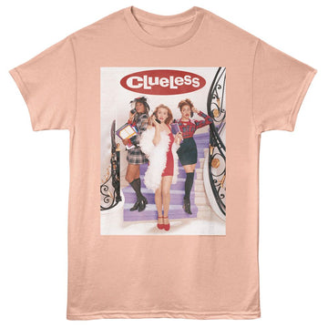 Clueless-Clueless Staircase Poster W Logo-Peach Adult S/S T-Shirt - Peach