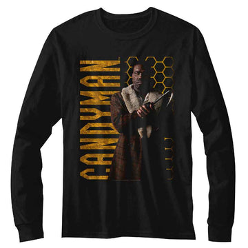 Candyman-Candyman Honeycomb-Black Adult L/S T-Shirt - Black