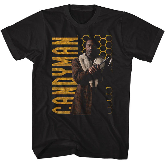 Candyman-Candyman Honeycomb-Black Adult S/S T-Shirt - Black