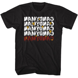 Candyman-Candyman Mirror Repeat-Black Adult S/S T-Shirt - Black