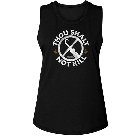 Candyman-Candyman Thou Shalt Not Kill-Black Ladies Muscle Tank-S - Black