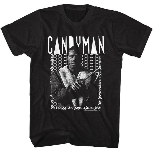 Candyman-Candyman Bee Border-Black Adult S/S T-Shirt - Black