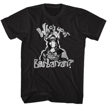 Conan-Whos Your Barbarian-Black Adult S/S T-Shirt - Black