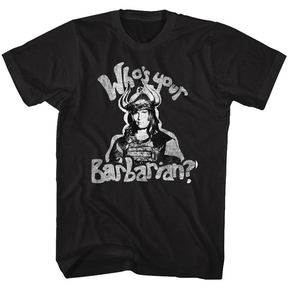 Conan-Whos Your Barbarian-Black Adult S/S T-Shirt - Black