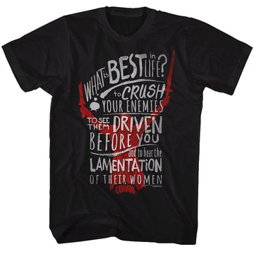 Conan-Crushing Is The Best-Black Adult S/S T-Shirt - Black