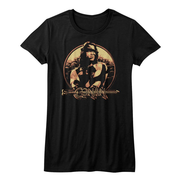 Conan-Shield-Black Ladies S/S T-Shirt - Black
