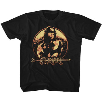 Conan-Shield-Black Toddler S/S T-Shirt-2T - Black