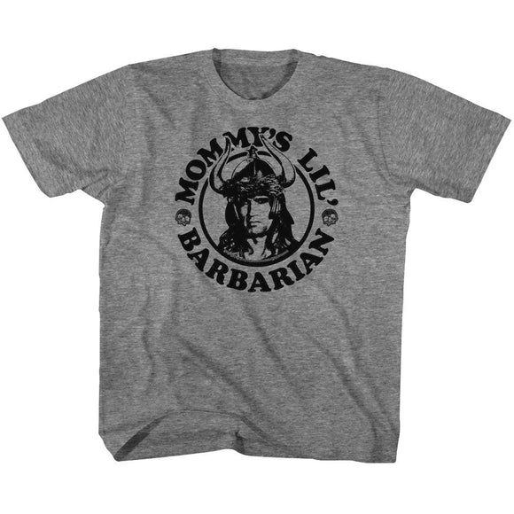 Conan-Mommys Barbarian-Graphite Heather Youth S/S T-Shirt-Xs (5-6) - Graphite Heather