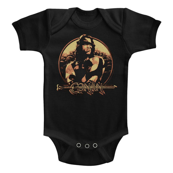 Conan-Shield-Black Infant S/S Bodysuit-18M - Black