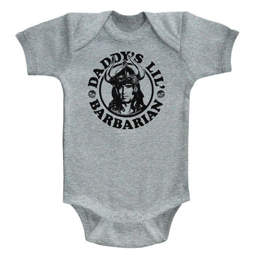 Conan-Daddys Barbarian-Gray Heather Infant S/S Bodysuit-12M - Gray Heather
