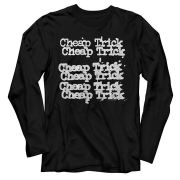 Cheap Trick-Name Repeat-Black Adult L/S T-Shirt - Black