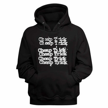 Cheap Trick Name Repeat Black Adult Hooded Sweatshirt