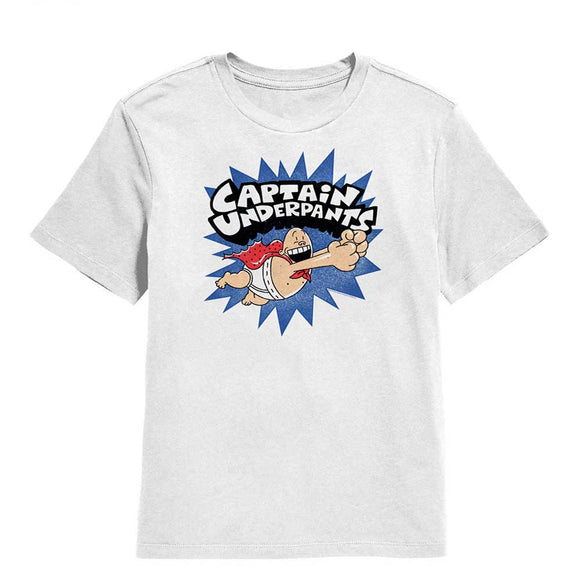Captain Underpants Flying White Youth T-Shirt
