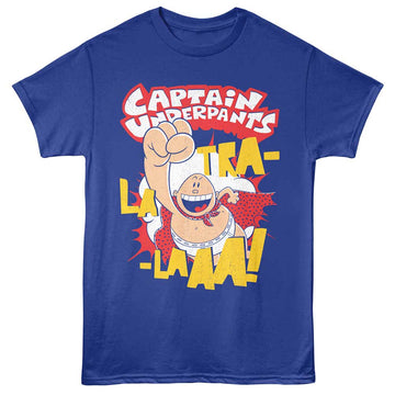 Captain Underpants Tra La Laaa Royal Adult T-Shirt