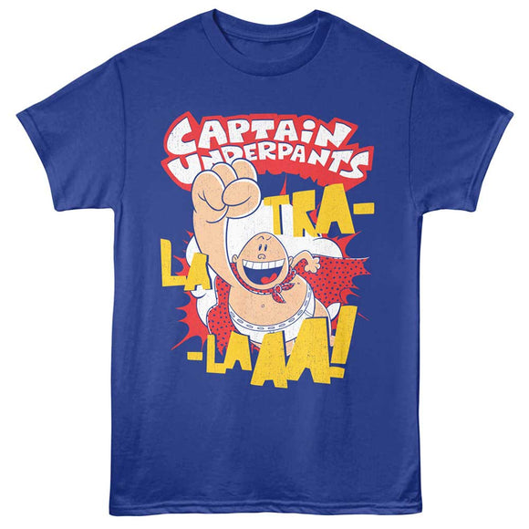 Captain Underpants Tra La Laaa Royal Adult T-Shirt