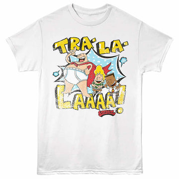 Captain Underpants Tra La Laugh White Adult T-Shirt