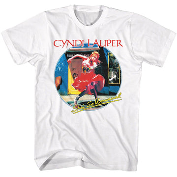 Cyndi Lauper-Cyndi Lauper Shes So Unusual-White Adult S/S T-Shirt - White