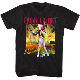 Cyndi Lauper-Cyndi Lauper A Night To Remember-Black Adult S/S T-Shirt - Black