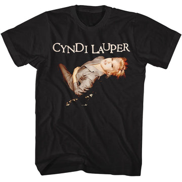 Cyndi Lauper-Cyndi Lauper Suit Photo-Black Adult S/S T-Shirt - Black