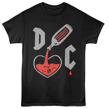 Dashboard Confessional-Dashboard Confessional Liquid Heart-Black Adult S/S T-Shirt - Black