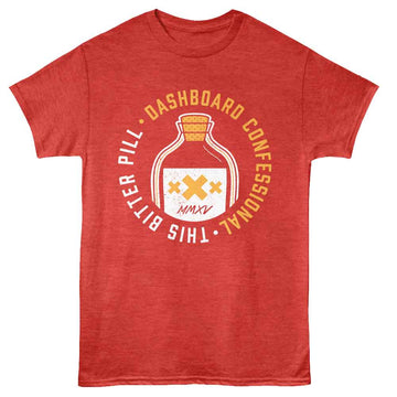 Dashboard Confessional-Dashboard Confessional The Bitter Pill-Red Heather Adult S/S T-Shirt - Red Heather