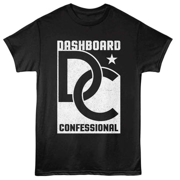 Dashboard Confessional-Dashboard Confessional Interlocking-Black Adult S/S T-Shirt - Black